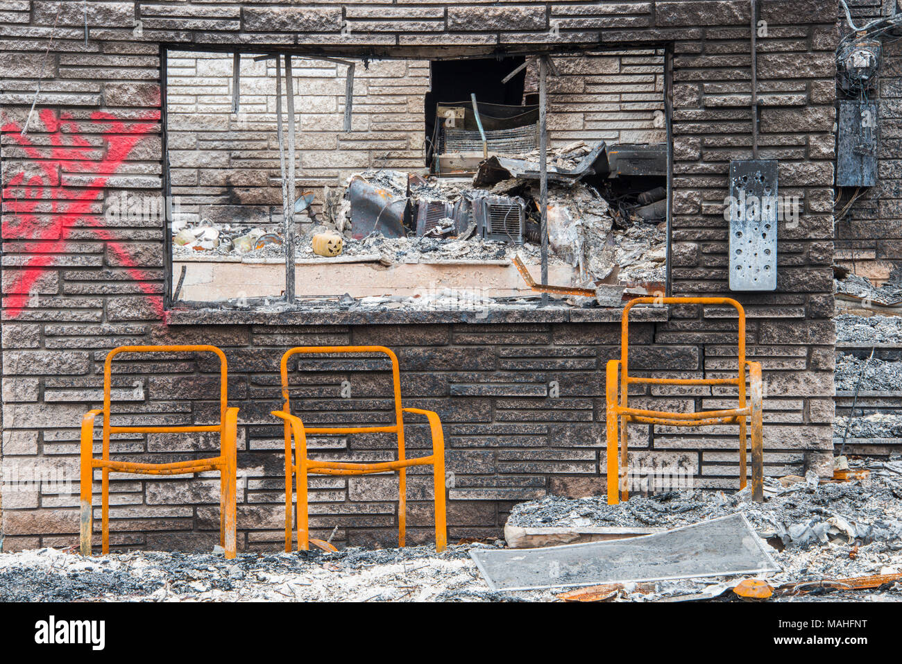 I danni di un incendio, Gatlinburg & Pigeon Forge,, TN, Stati Uniti d'America, da Bill Lea/Dembinsky Foto Assoc Foto Stock