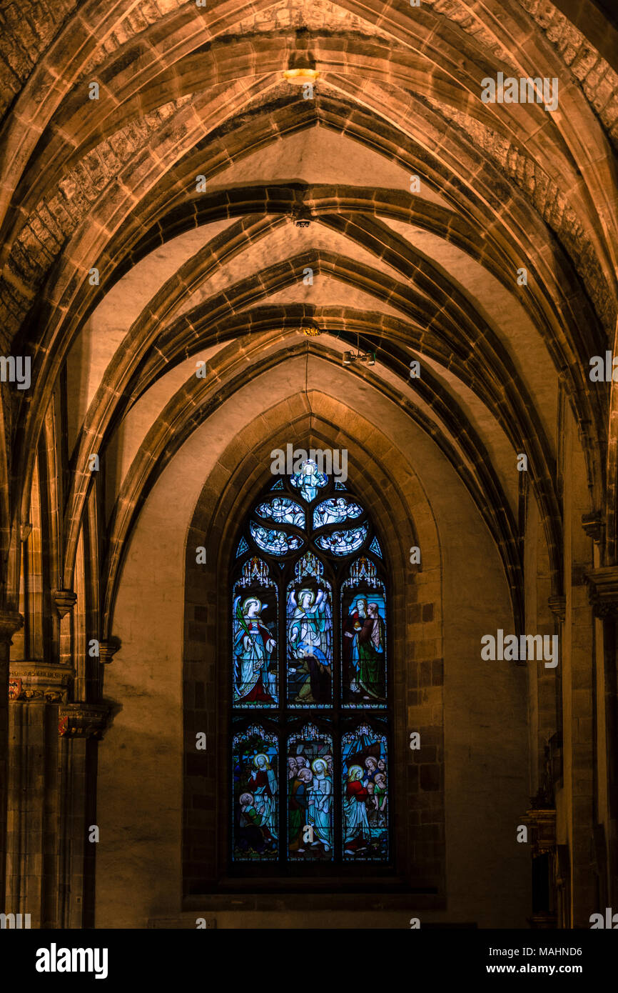 La Cattedrale di St Giles, noto anche come il grande Kirk di Edimburgo è il principale luogo di culto della Chiesa di Scozia a Edimburgo. Foto Stock