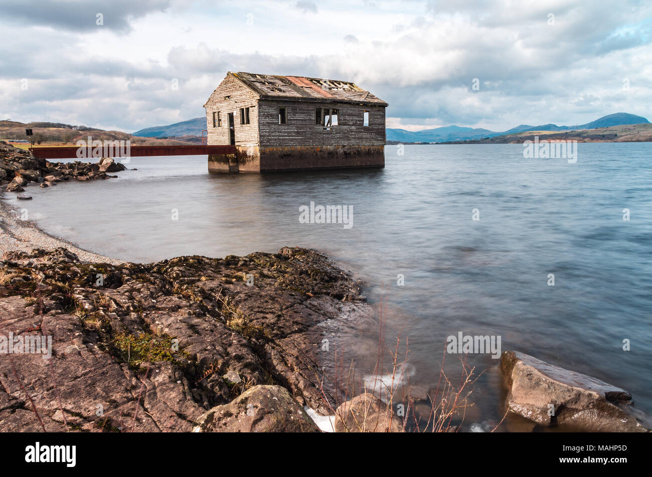 Llyn Trawsfynedd (boathouse) Foto Stock