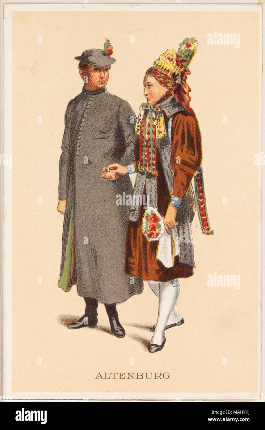 Nome file: 07 11 000880 Titolo: Tedesco costumi contadina - Altenburg creatore/collaboratore: L. Prang & Co. (Editore) Data di pubblicazione: 1861-1897 (approssimativo) descrizione fisica nota: Genere: Chromolithographs; Ritratto di stampe; Gruppo ritratti Location: Boston Public Library su 2011-08-05: Fotocamera: Sinar AG Sinarback 54 FW, Sinar m Foto Stock