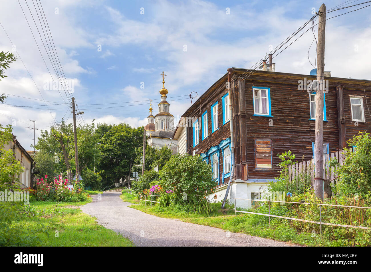 Voznesenskaya street e la chiesa dell'Ascensione. Vladimir. La Russia. Foto Stock