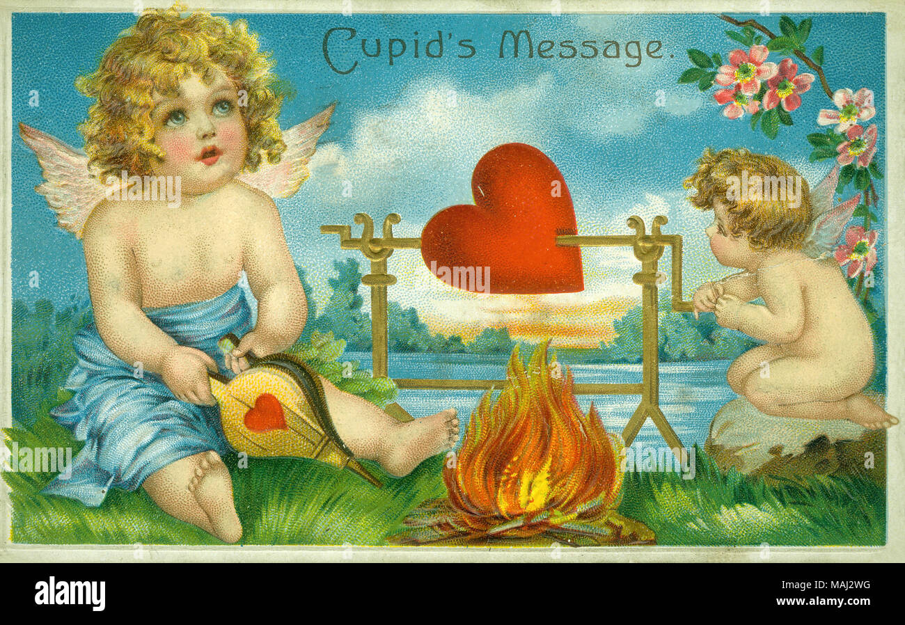 Titolo: "Cupido il messaggio.' Fran+?ais-?: Titolo-?: Messaggio de Cupidon. . Circa 1910. Foto Stock