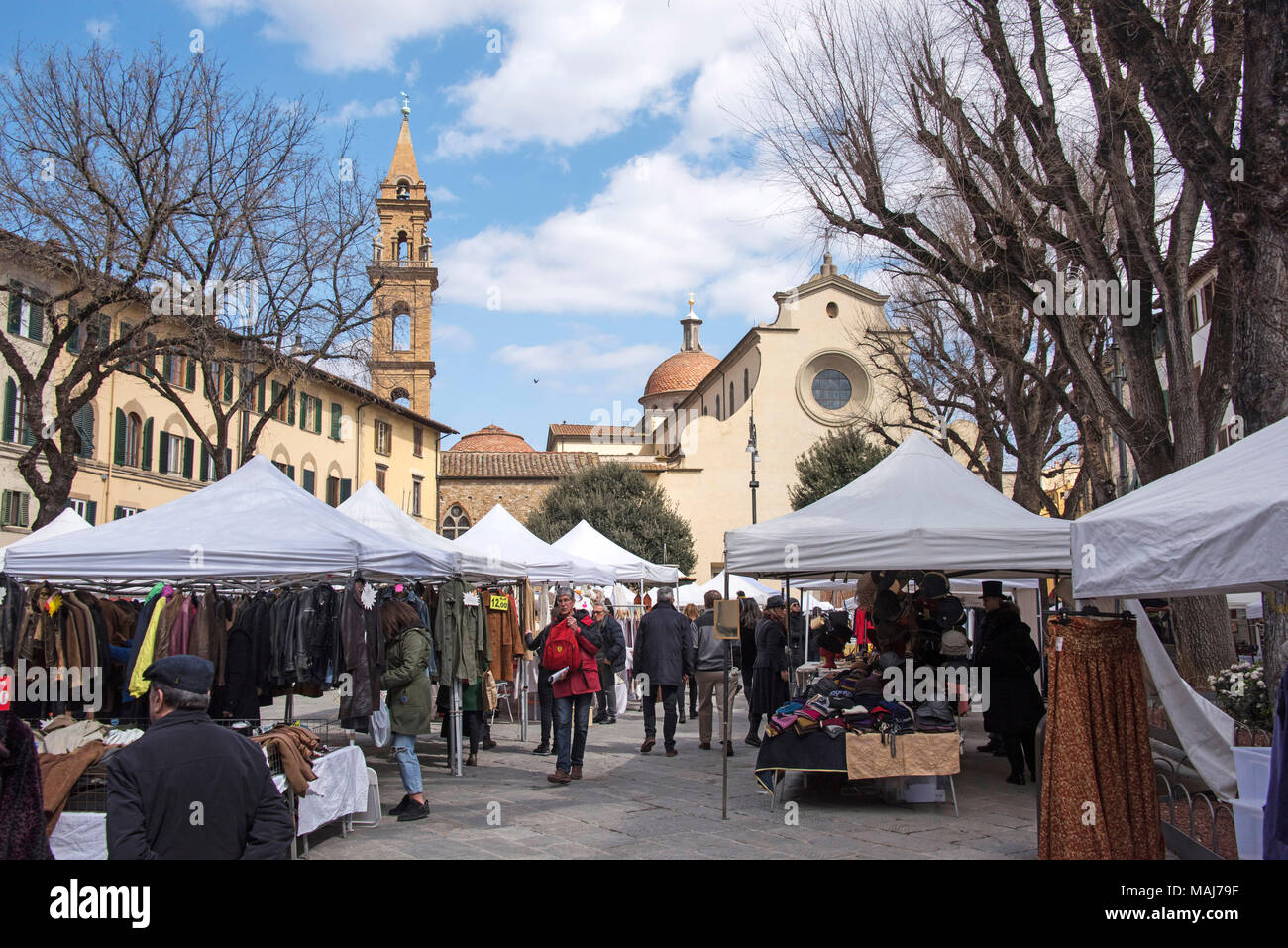 Piazza Santo Spirito Firenze Italia. Foto Stock