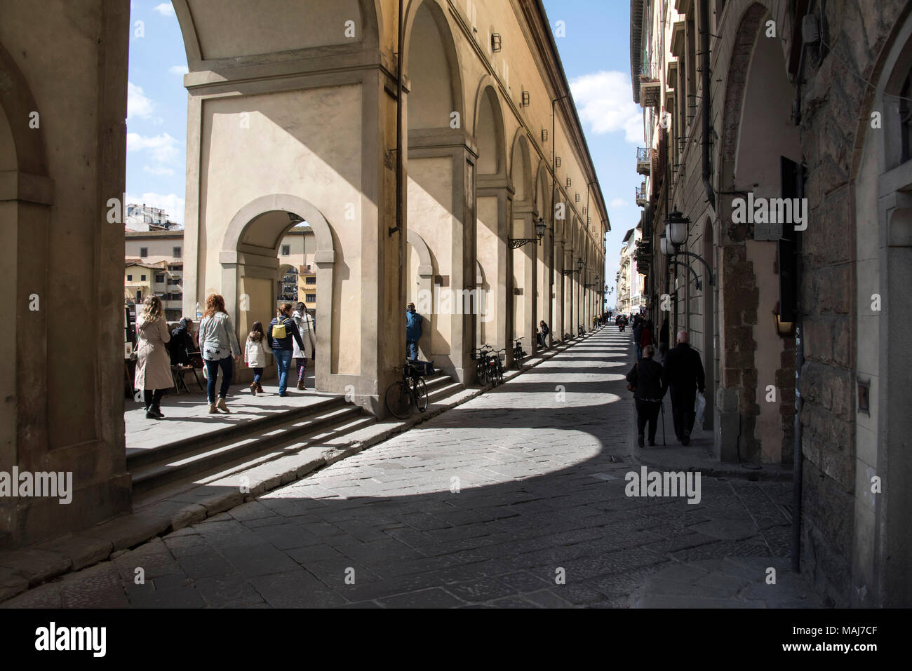 Corridoio Vasariano Firenze Foto Stock