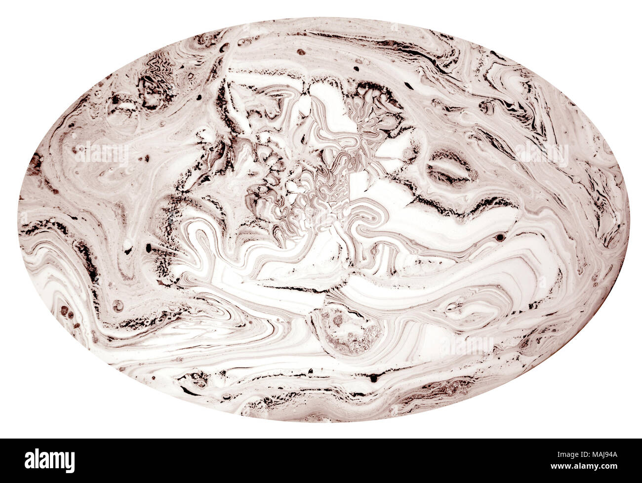 Imitazione di una sezione trasversale gemma e texture. Il marmo naturale texture isolati su sfondo bianco. Pietra minerale pattern. Foto Stock