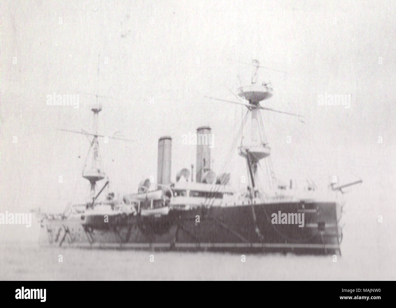 British batteria centrale corazzata HMS Sultan qualche tempo dopo la sua ricostruzione 1893-1896 . tra 1896 e 1906. Unattributed, probabilmente un Royal Navy fotografo. Foto Stock