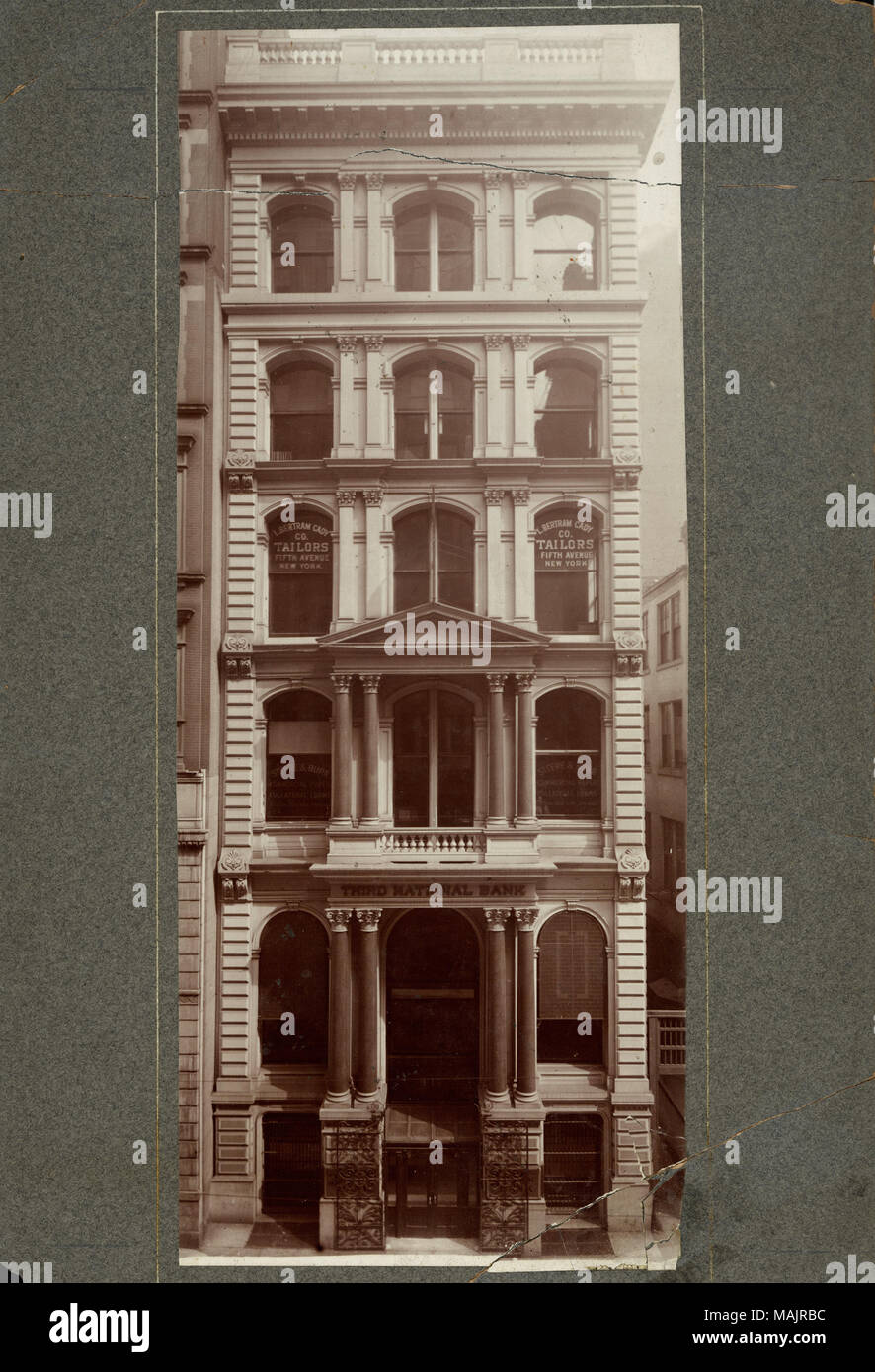 Titolo: vecchio terzo National Bank Building a Oliva 415-417 Street. Fondata nel 1864. . Circa nel 1870. San Luigi News Dipartimento Arte Foto Stock