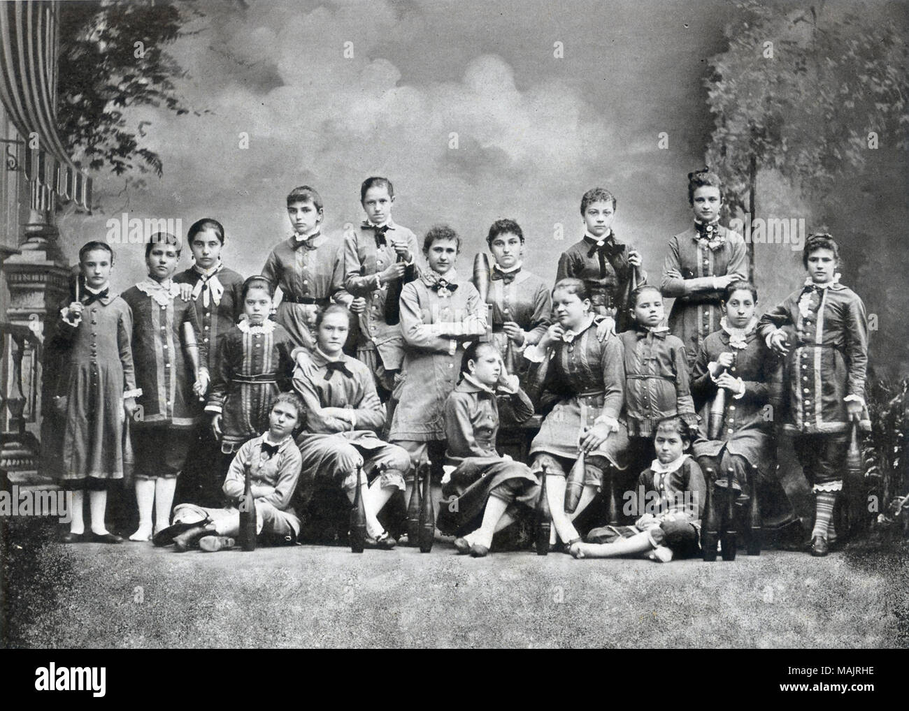 Titolo: Ladies' classe dell'immigrato tedesco società atletica, Concordia Turnverein (in seguito chiamato Concordia società ginnastica). . 1878. Foto Stock