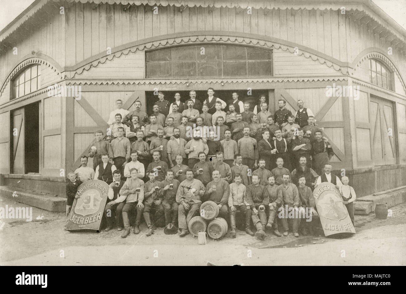 Titolo: Anheuser Busch Brewery lavoratori. . 1891. Foto Stock