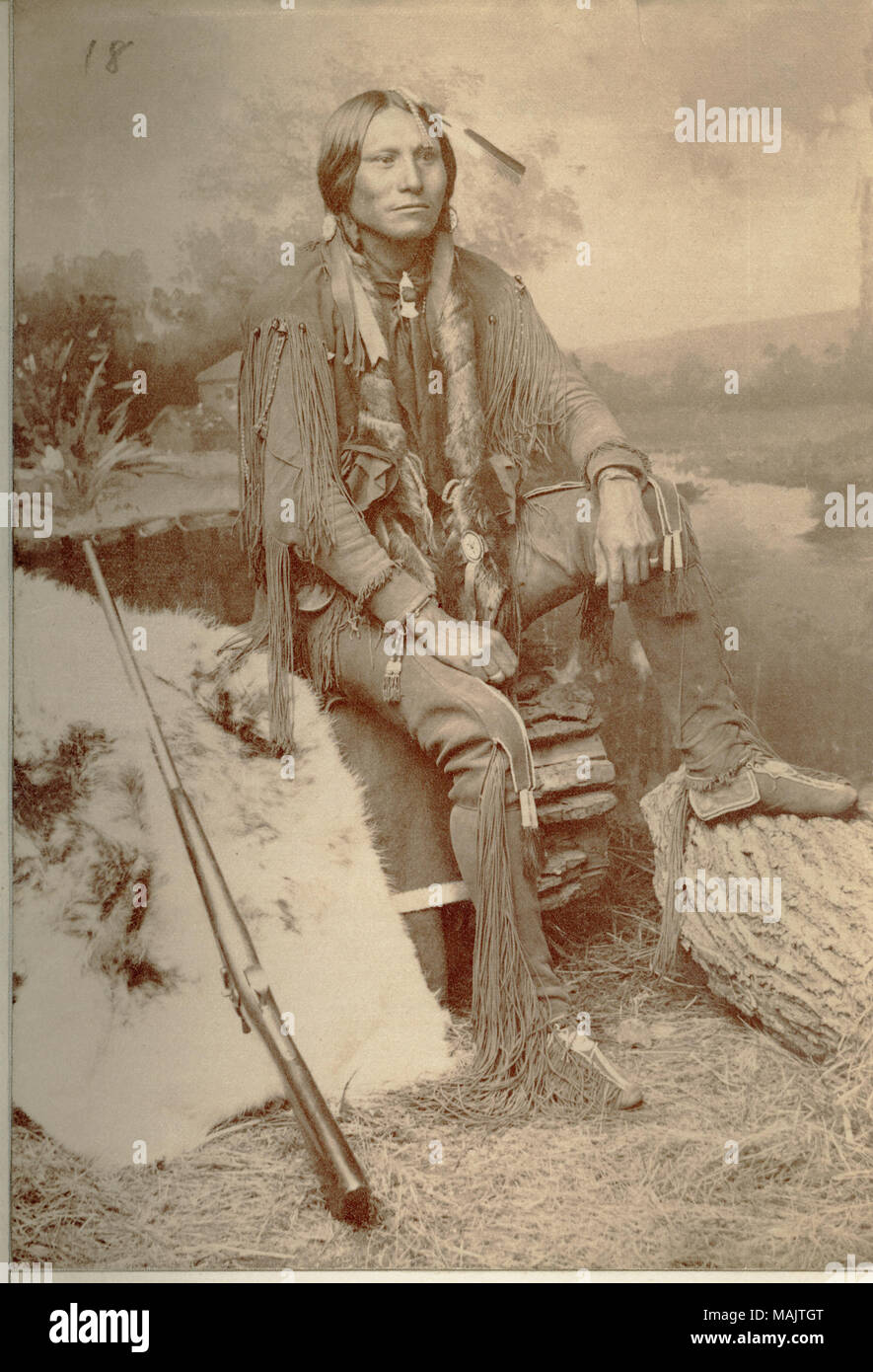 Titolo: Jno-ha-ie, Comanche. . Tra circa 1890 e circa 1895. George A. Addison Foto Stock