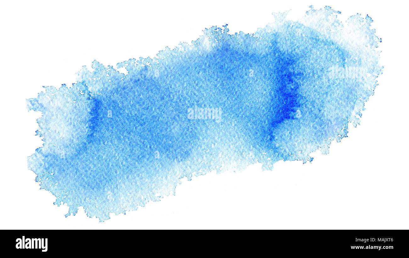 Dipinto a mano acquerello astratto luce morbida blu banner web sfondo sulla carta testurizzata Foto Stock