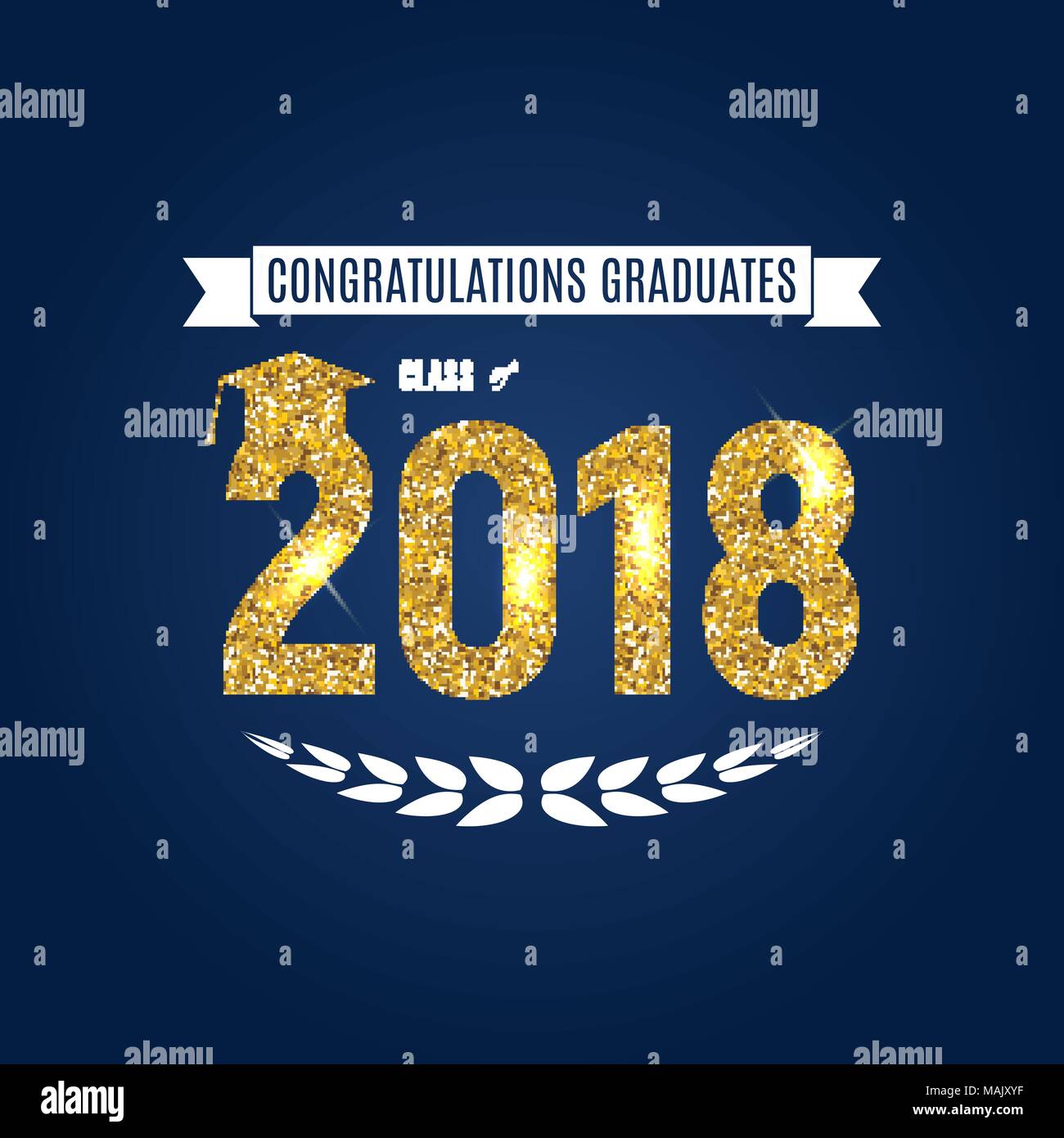 Congratulazioni per la laurea 2018 Classe sfondo illustrazione vettoriale Illustrazione Vettoriale