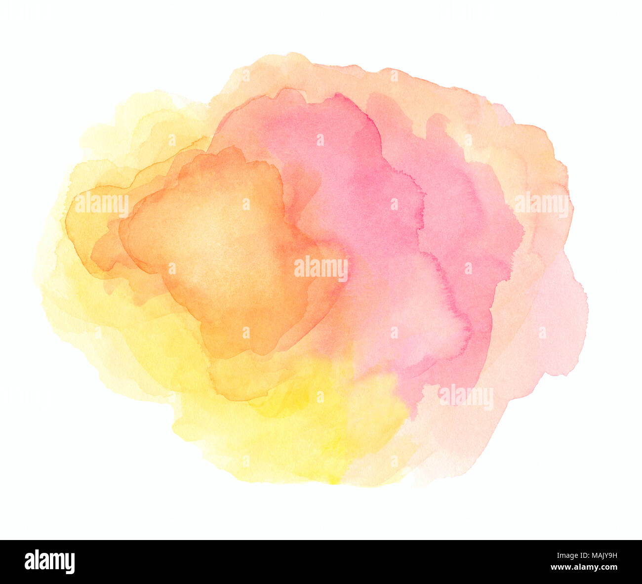 Abstract acquerello rosa su sfondo bianco.Il colore spruzzi in carta.It è disegnato a mano. Foto Stock