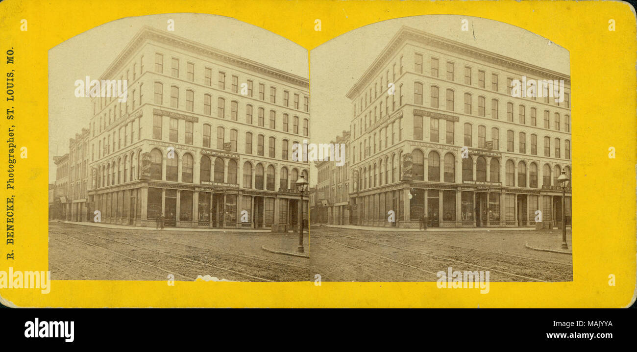 Titolo: banca tedesca. Angolo sud-est della Quinta Strada e Market Street. . Circa nel 1870. Robert Benecke Foto Stock