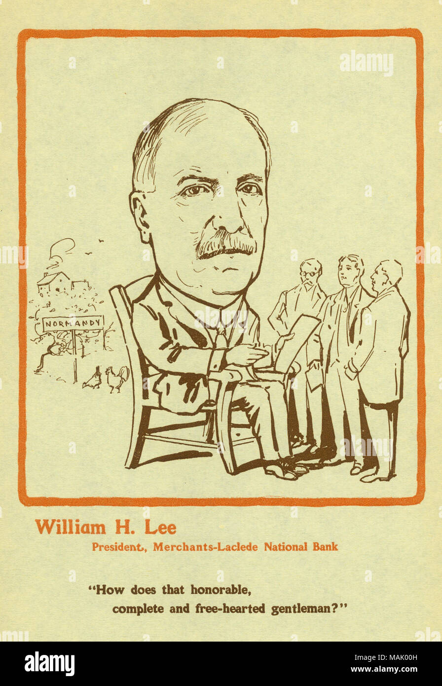 Titolo: William H. Lee. Presidente, Merchants-Laclede Banca Nazionale. . 1915. Foto Stock