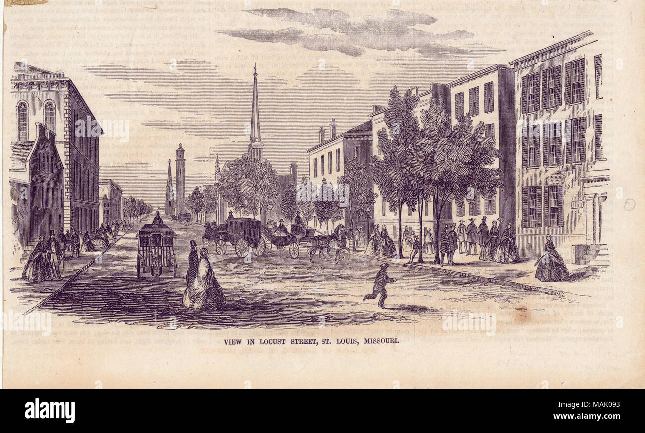 Titolo: vista in Locust Street, St. Louis, Missouri. . 1857. Foto Stock