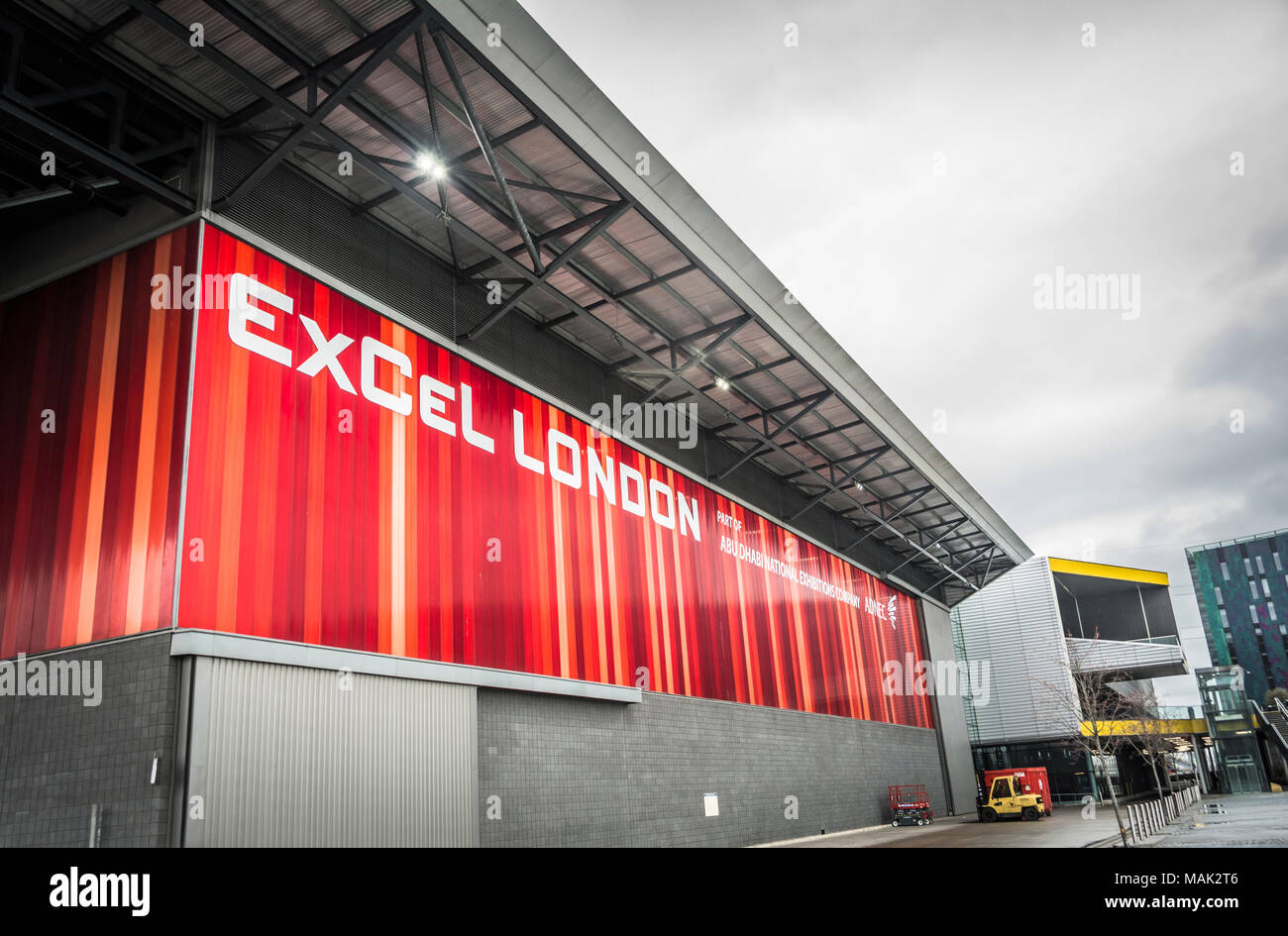 Excel London, Royal Victoria Dock, Western Gateway, Londra, E16, Inghilterra, Regno Unito Foto Stock