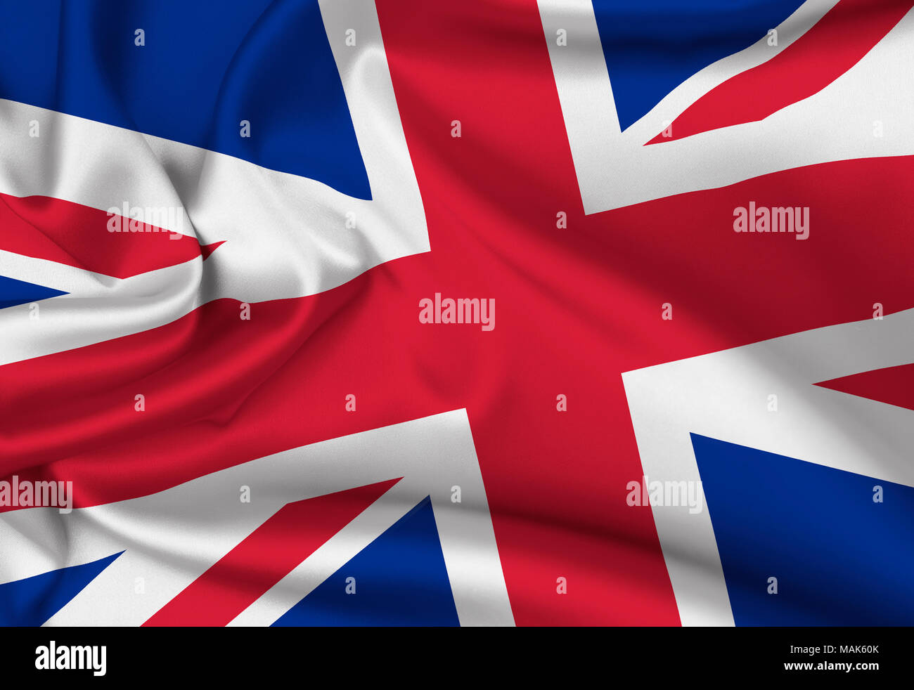 La Gran Bretagna di seta o di bandiera in raso Foto Stock
