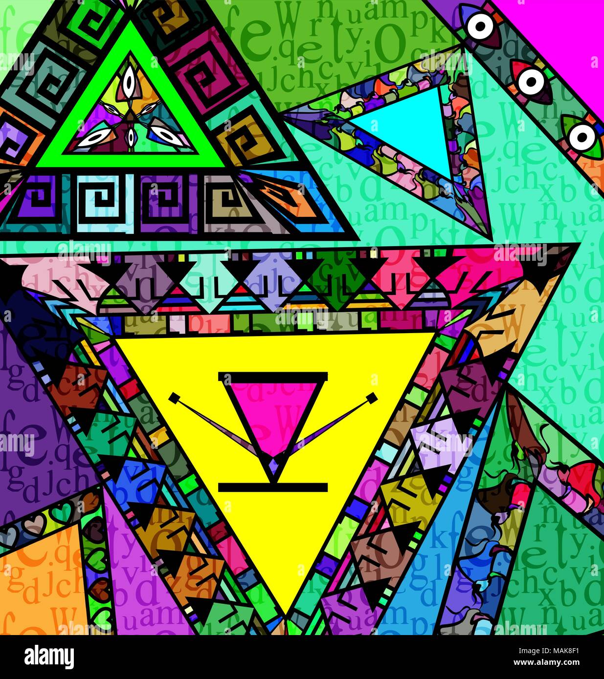 Ornamento di triangoli colorati Illustrazione Vettoriale