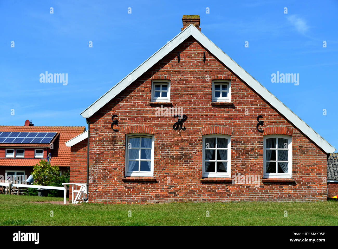 Baltrum, Germania, vecchia casa di mattoni sul Mare del Nord Baltrum Foto Stock