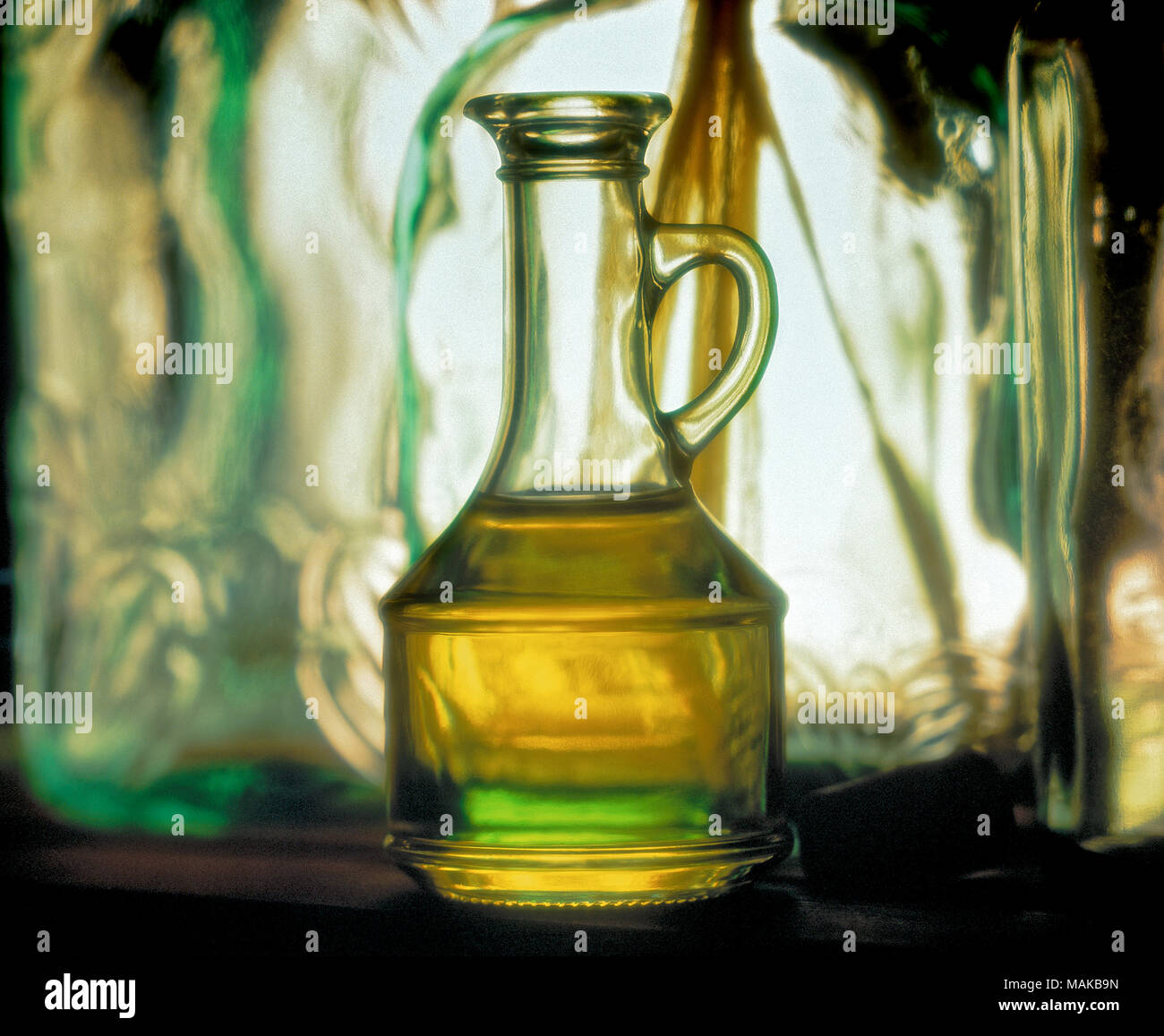 Olio di oliva Bottiglia Foto Stock
