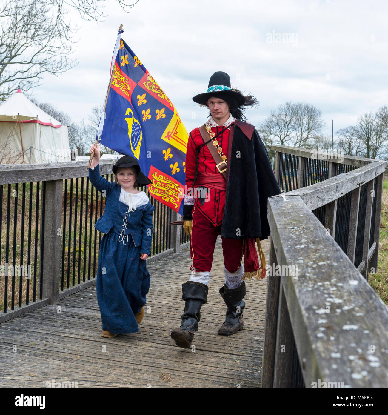Nodo sigillato rievocazione dell'Assedio di fondare la casa, guerra civile inglese Foto Stock