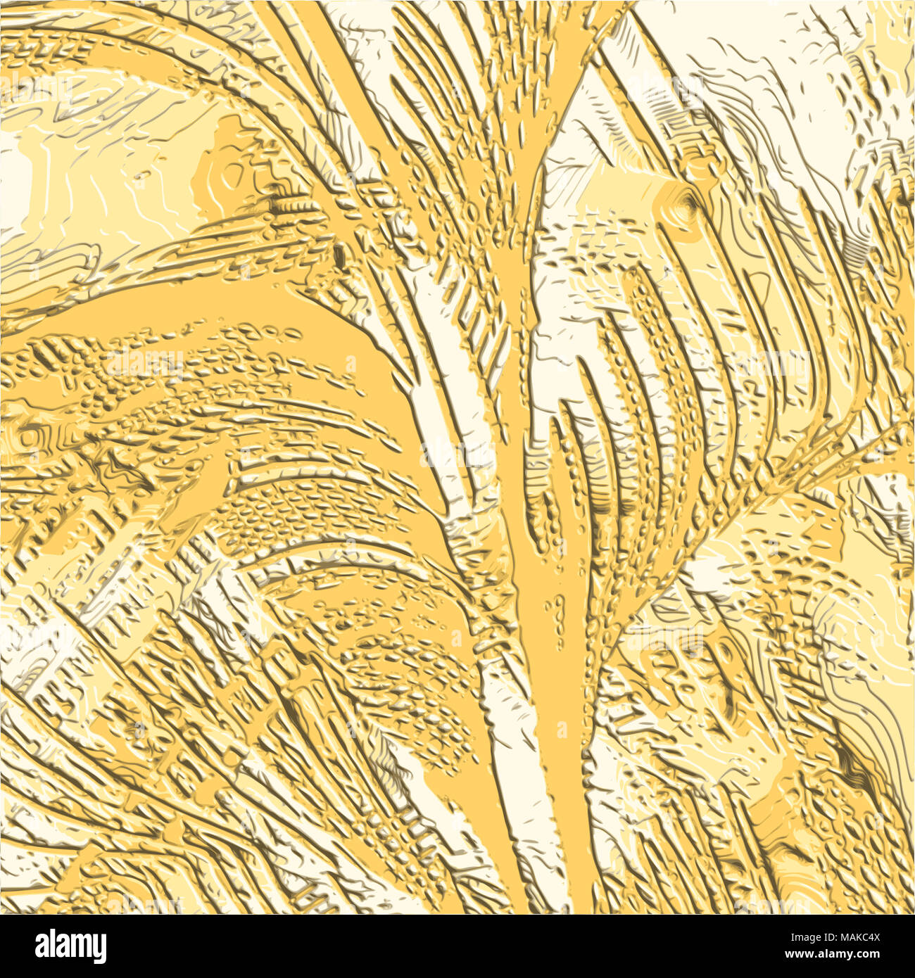 Floreale giallo 3D struttura stucco la configurazione di sfondo, illustrazione vettoriale Foto Stock