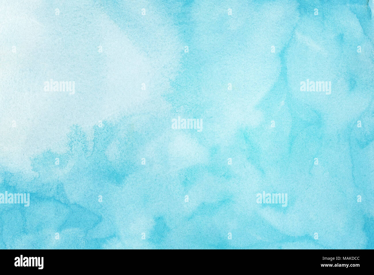 Abstract azzurro sfondo acquerelli, dipinti su carta acquerello Foto Stock