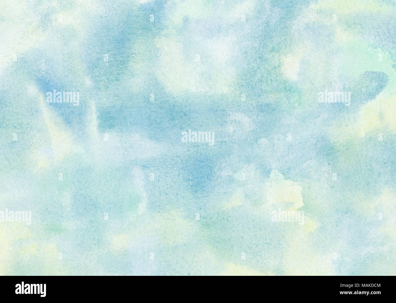 Abstract azzurro sfondo acquerelli, dipinti su carta acquerello Foto Stock