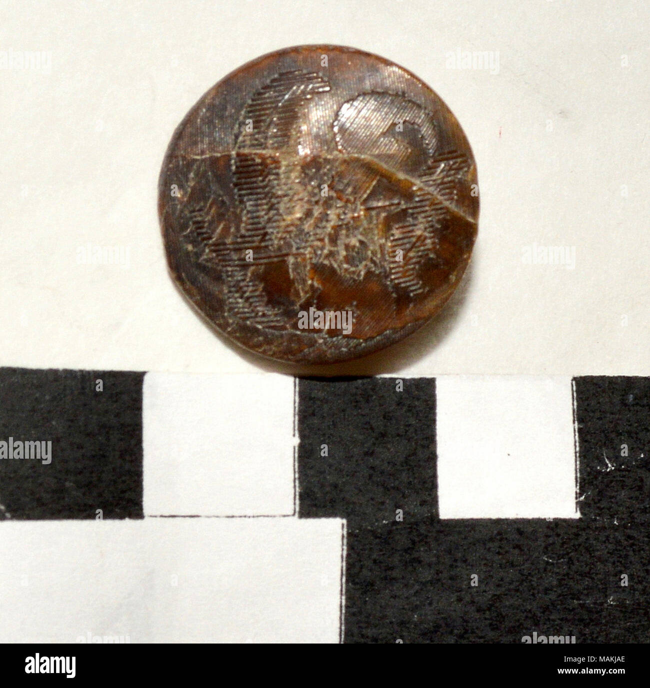 Pulsante da un esercito tedesco capo militare dal periodo di Guerre Napoleoniche Titolo: Pulsante dal tedesco capo militare . tra 1800 e 1815. Foto Stock