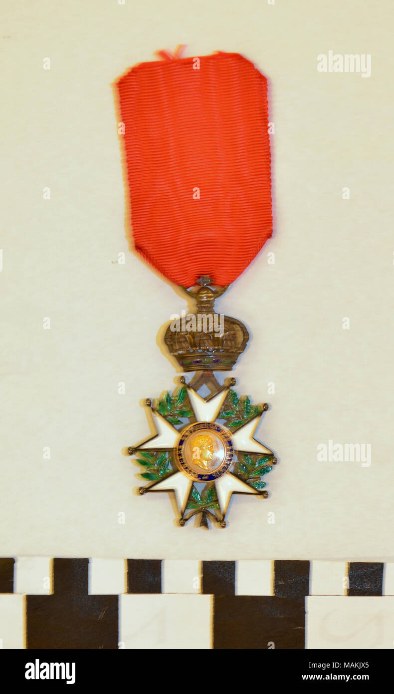 Il francese della Legione di Onore medaglia secondo come riferito ha presentato da Napoleone per un Peugnet membro della famiglia. Titolo: Legione di Onore medaglia presentato da Napoleone per un Peugnet membro della famiglia . tra 1808 e 1814. Foto Stock