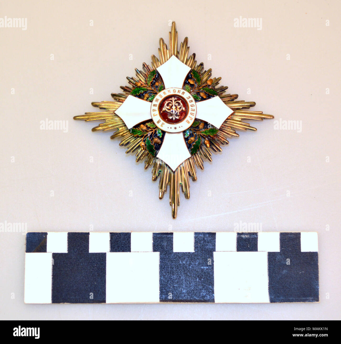 Il bulgaro Ordine di Merito Civile, 2a classe medaglia, ripetutamente di David R. Francesco, Presidente della Lousiana acquisto Exposition, 1904. Include la croce con nastro, stelle e scatola di presentazione. Titolo: Bulgaro Ordine di Merito Civile medaglia Set . 1904. Schwerdtner, Johann, 1834-1920 Foto Stock