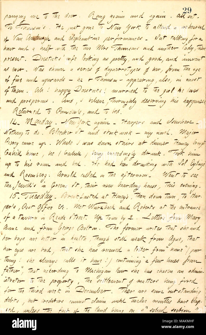 Descrive una lettera ricevuta dal suo half-sister Mary Anne ...