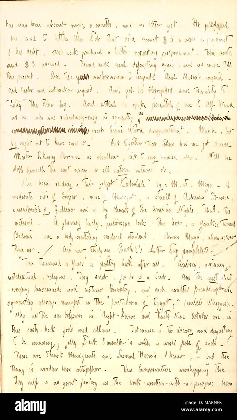 Commenti sulla ricezione di nessuna lettera da Charles Brown ...