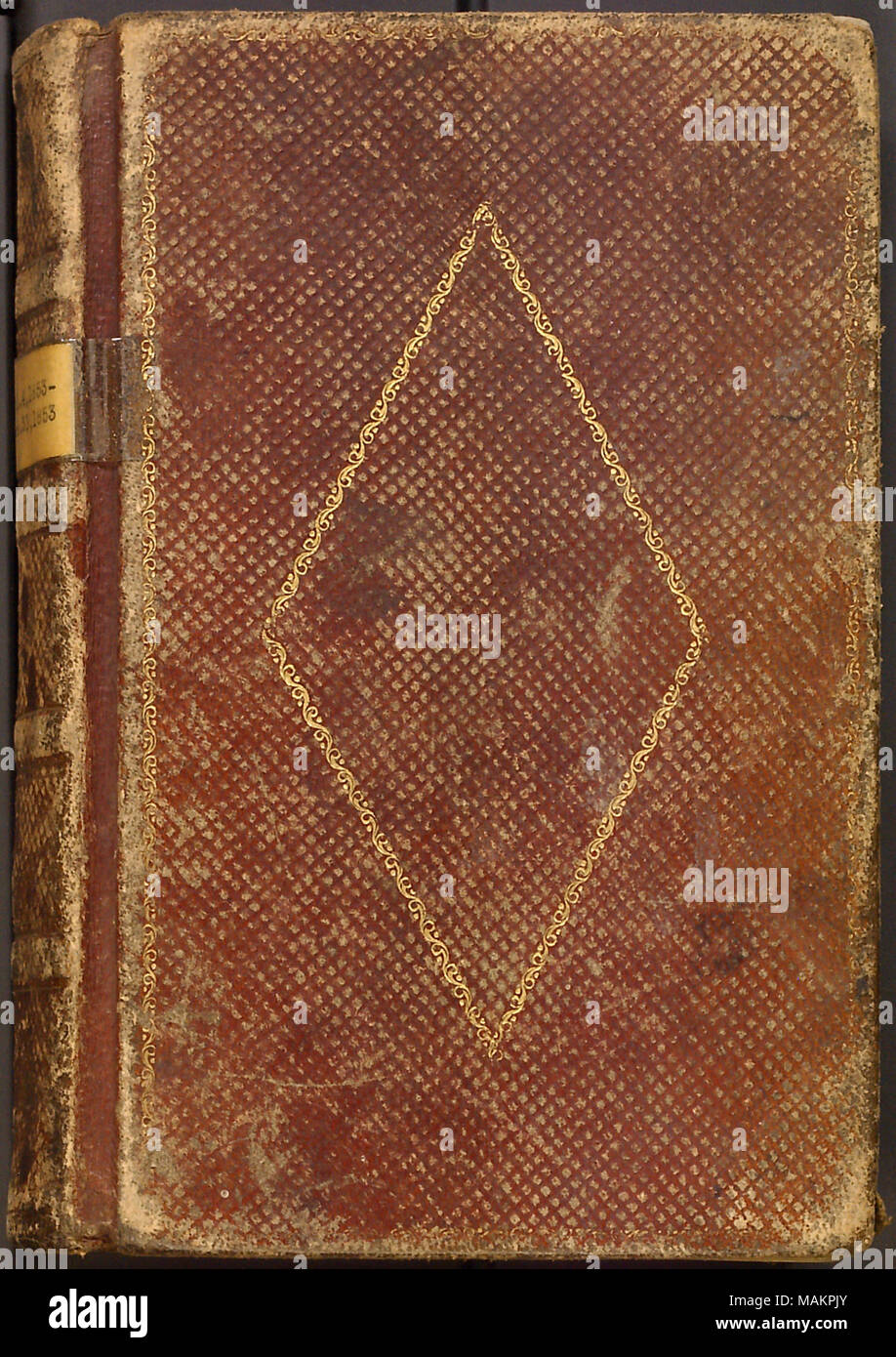 Include descrizioni di Gunn la scrittura e disegno opera in New York; una visita al Catskill Mountains; partecipato al matrimonio di un suo amico, Charles Damoreau (marrone); una visita al Crystal Palace di New York; il suo amico Lotty Kidder difficile il matrimonio di John Whytal; un viaggio in barca a vela intorno al Lago Superior; una visita all isola di Mackinac in Michigan; una visita a Mammoth Cave in Kentucky; e un viaggio da cavallo dal Kentucky per la Louisiana con gli amici. Diario è marcata mediante Gunn come No. 7. Titolo: Thomas Butler diari Gunn: Volume 6, 4 luglio-dicembre 31, 1853 . 1853. Gunn, Thomas Butler, 1826-1903 Foto Stock