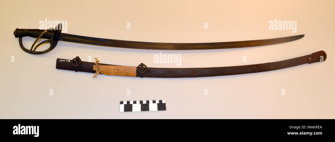 Modello 1860 light saber di cavalleria e pesci sciabola trovato su South Mountain, Maryland battlefield. Titolo: U.S. M1860 Saber e fodero . Nel 1860 circa. Foto Stock