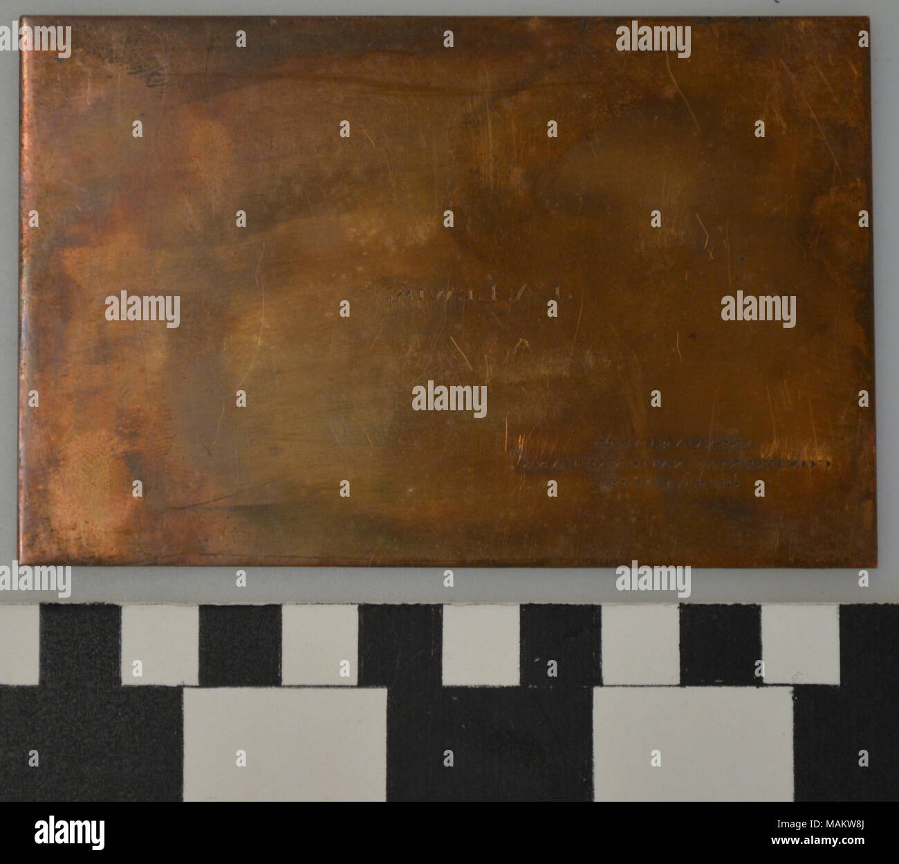 Rame inciso la lastra di stampa per business card di J.A. Lewis che ha servito come assistente del cassiere continentale della Banca Nazionale di St. Louis. Titolo: Metallo inciso la lastra di stampa per Continental National Bank Assistant Cassiere Business Card . tra 1887 e 1902. Stephens Lithographing e società di incisione Foto Stock