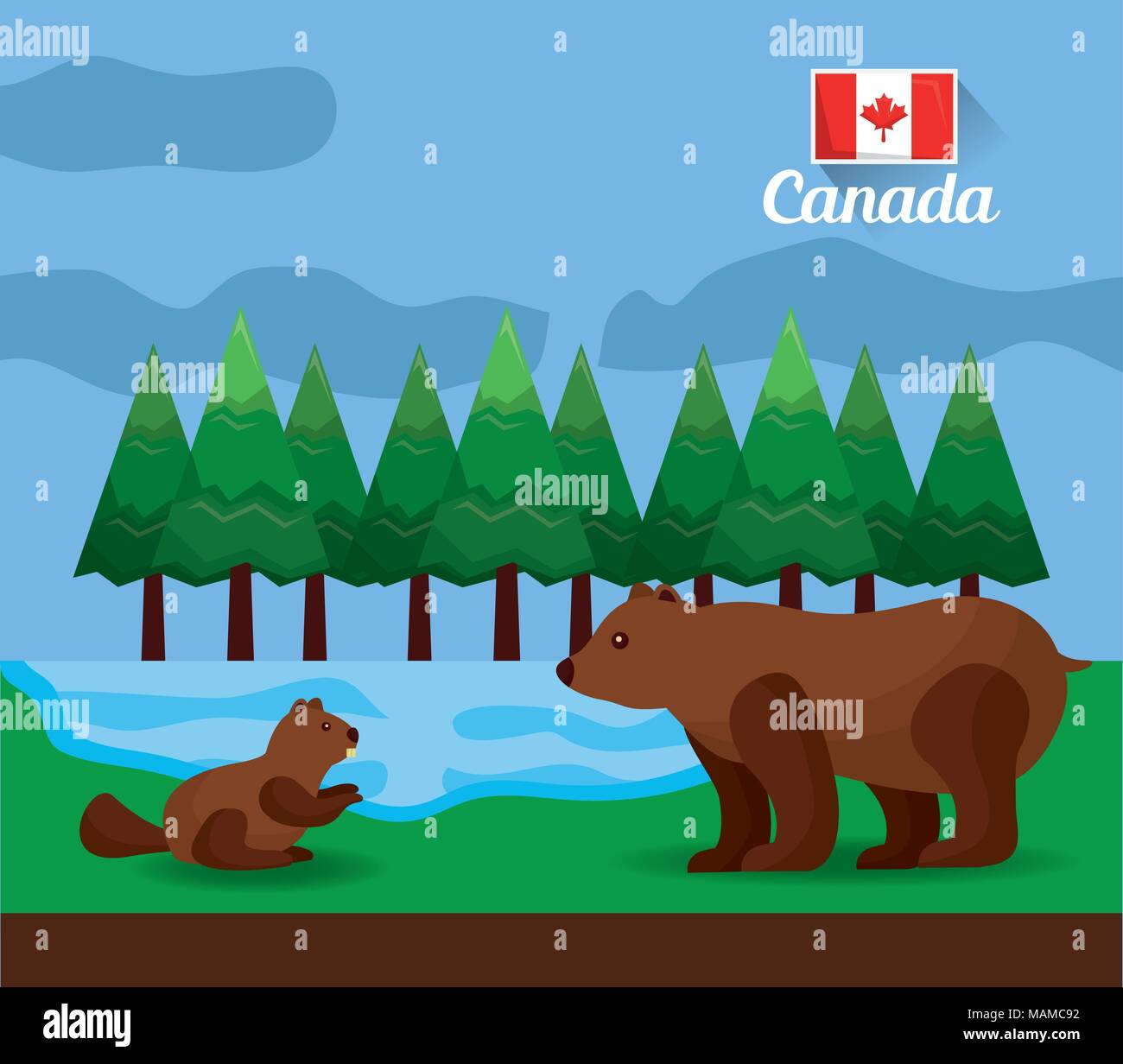 Canada simboli del paese Illustrazione Vettoriale