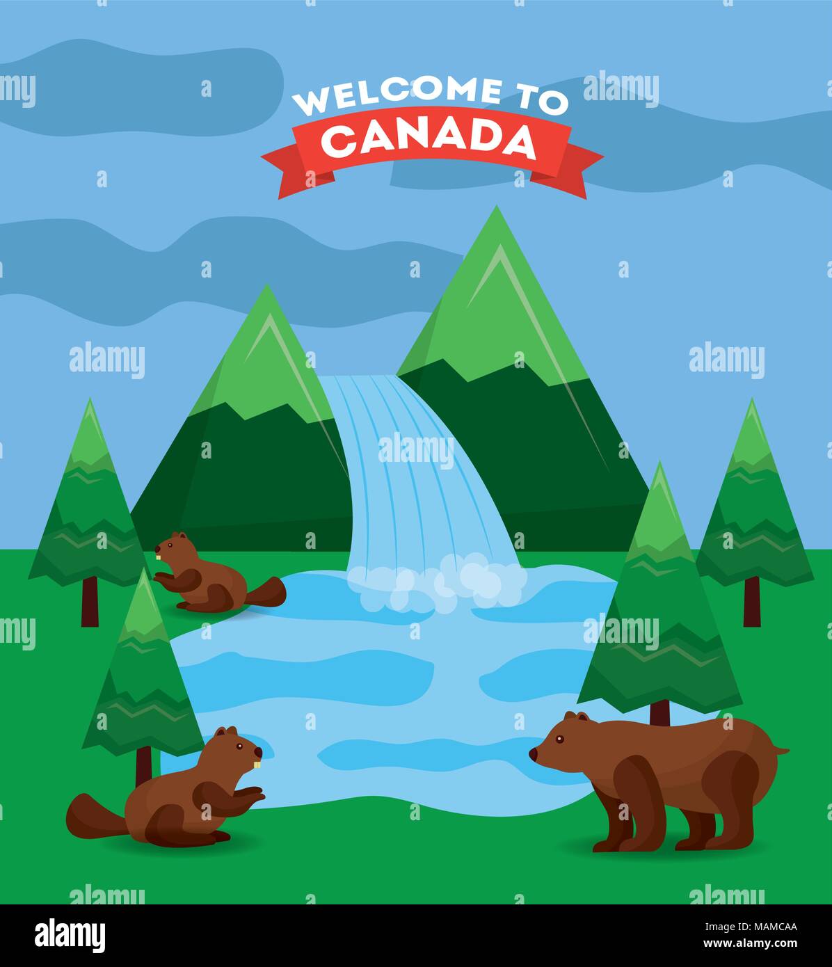 Canada simboli del paese Illustrazione Vettoriale