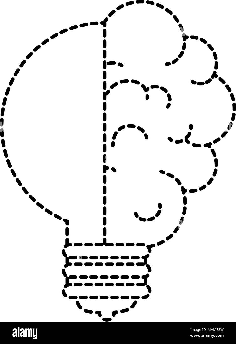 Lampadina luce idea con il cervello Illustrazione Vettoriale