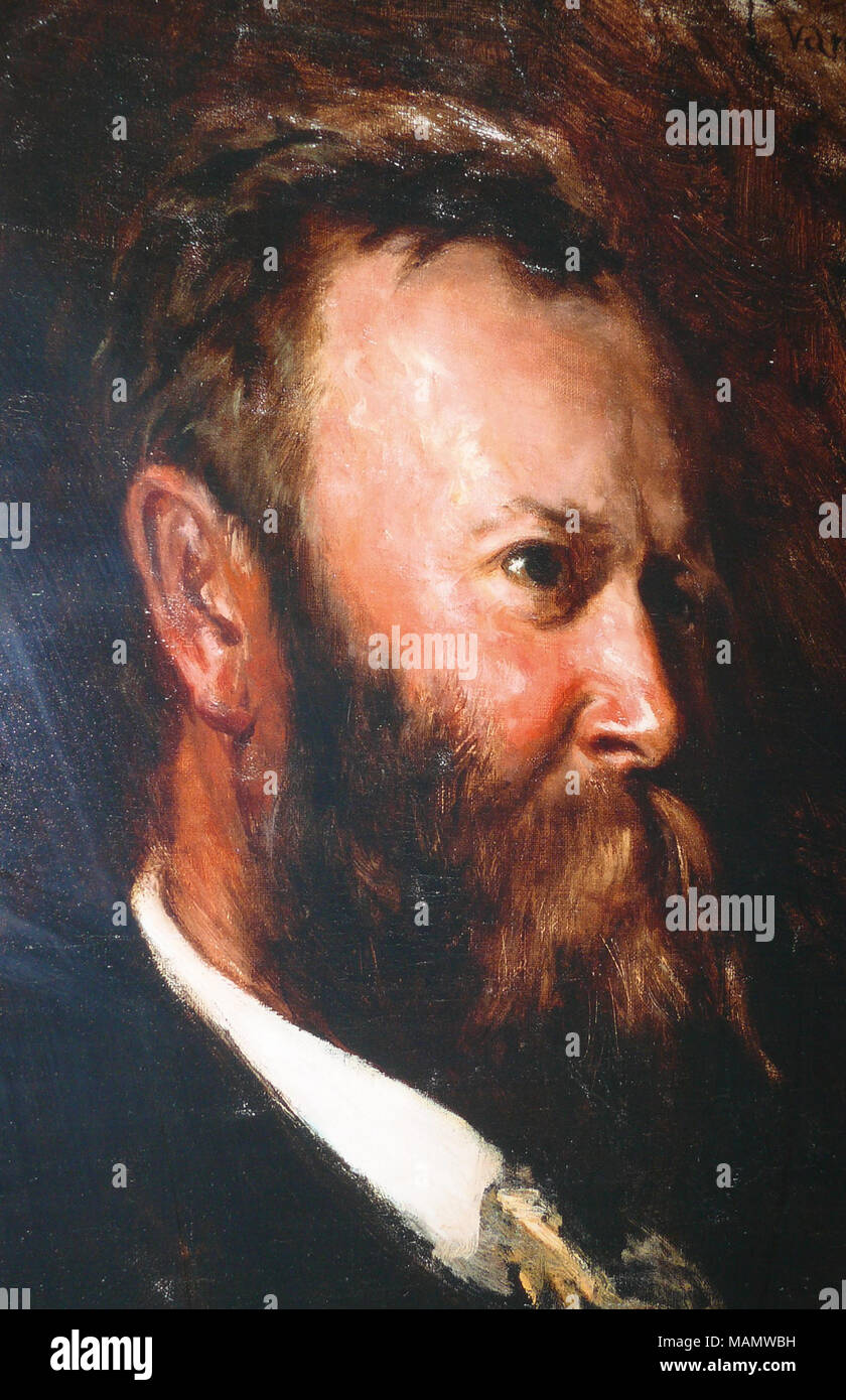 Ritratto di Alexander William Bickerton (1842 ?1929) da Petrus van der Velden. Olio su tela, 1065 x 875 x 85mm, circa 1895. Christchurch Galleria d'arte. . Circa del 1895. Petrus van der Velden (1837 Foto Stock