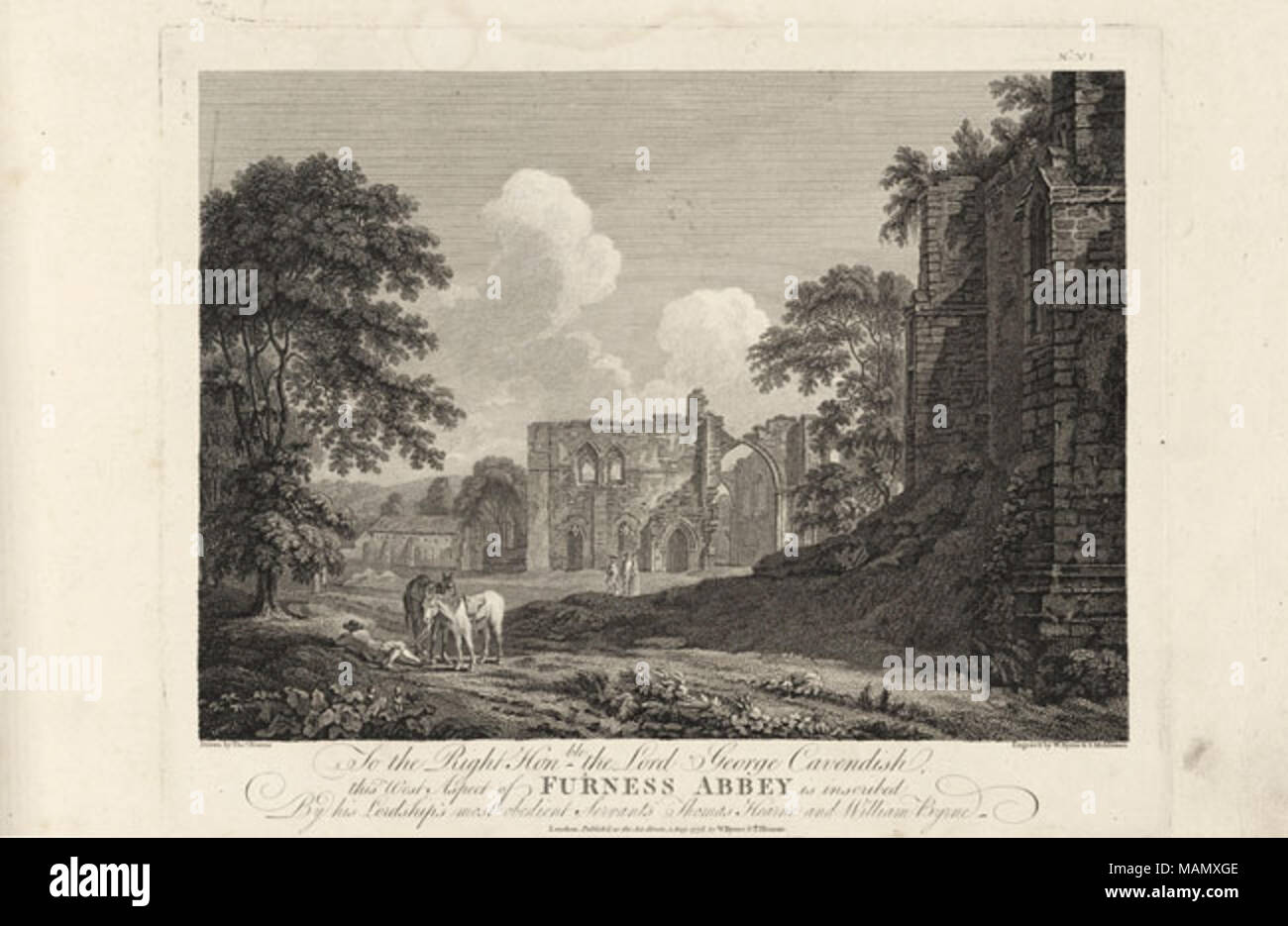 FURNESS ABBEY . 1778. BYRNE, William & MIDDIMAN, SAMUEL Foto Stock