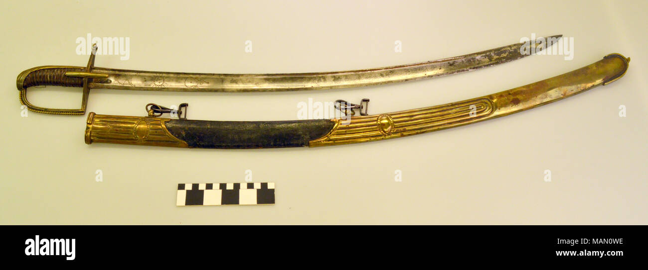 Saber militare di George Morton, architetto alla cattedrale di Saint Louis. Morton ripetutamente servita con il Pittsburgh Blues durante la guerra del 1812. Titolo: Saber di George Morton . circa 1810. Foto Stock