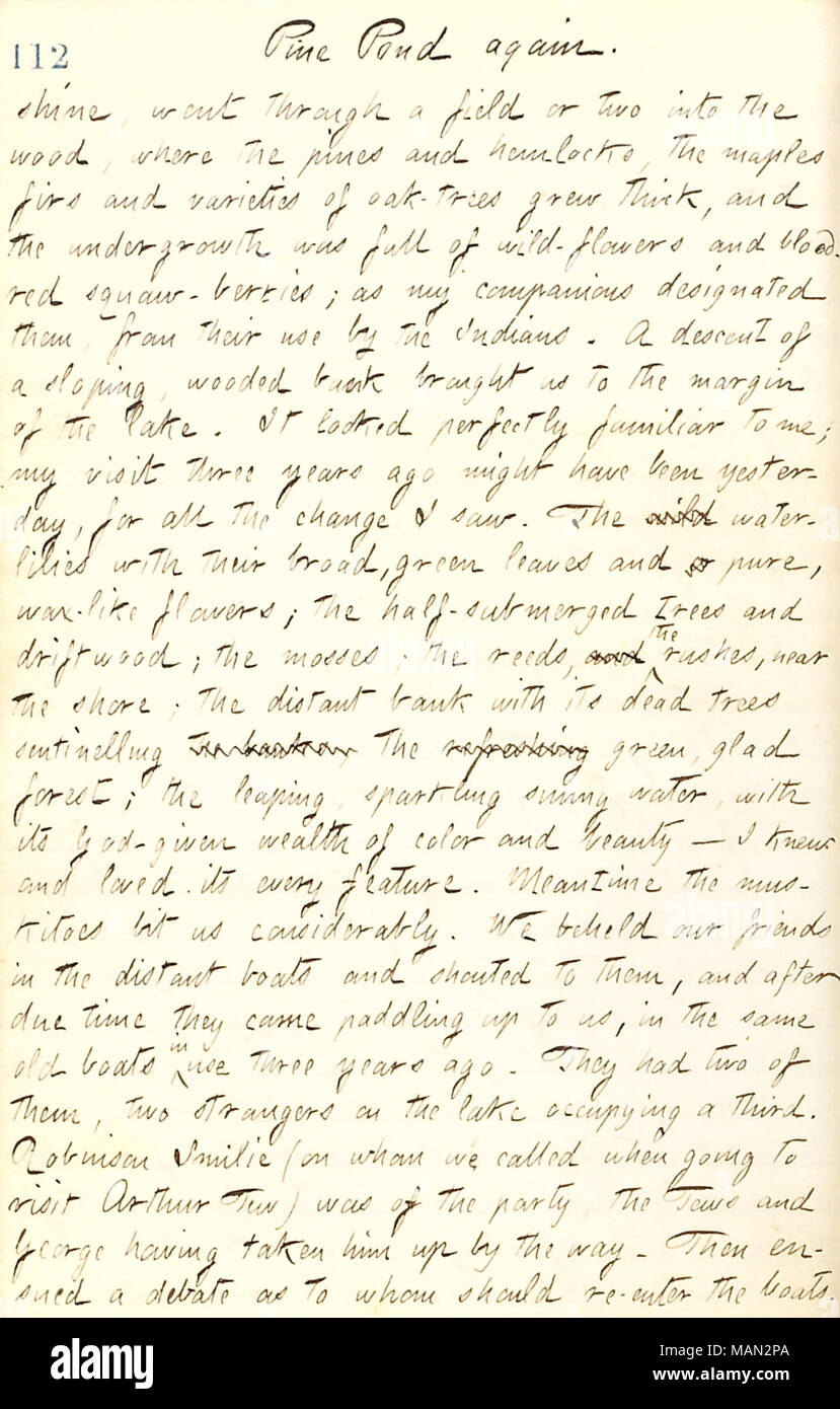 Descrive una spedizione di pesca al laghetto di pino. Titolo: Thomas Butler diari Gunn: Volume 17, pagina 122, Agosto 17, 1861 . Il 17 agosto 1861. Gunn, Thomas Butler, 1826-1903 Foto Stock
