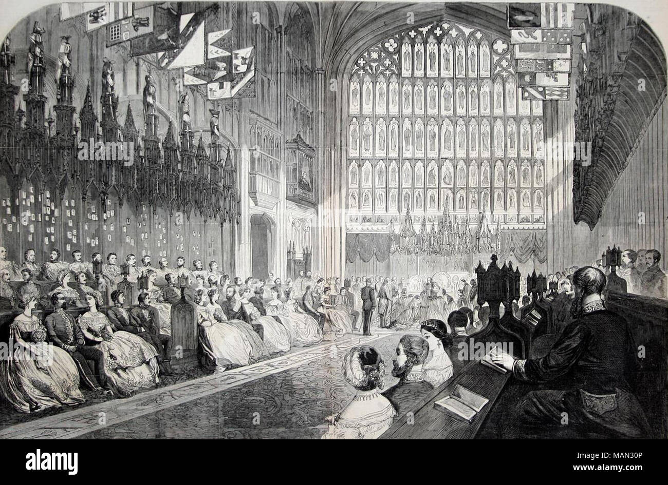 . Le illustrazioni incise da Harper's giornale settimanale delle nozze del principe del Galles (più tardi Re Edoardo VII) e Alexandra della Danimarca . 1863. unsigned Foto Stock