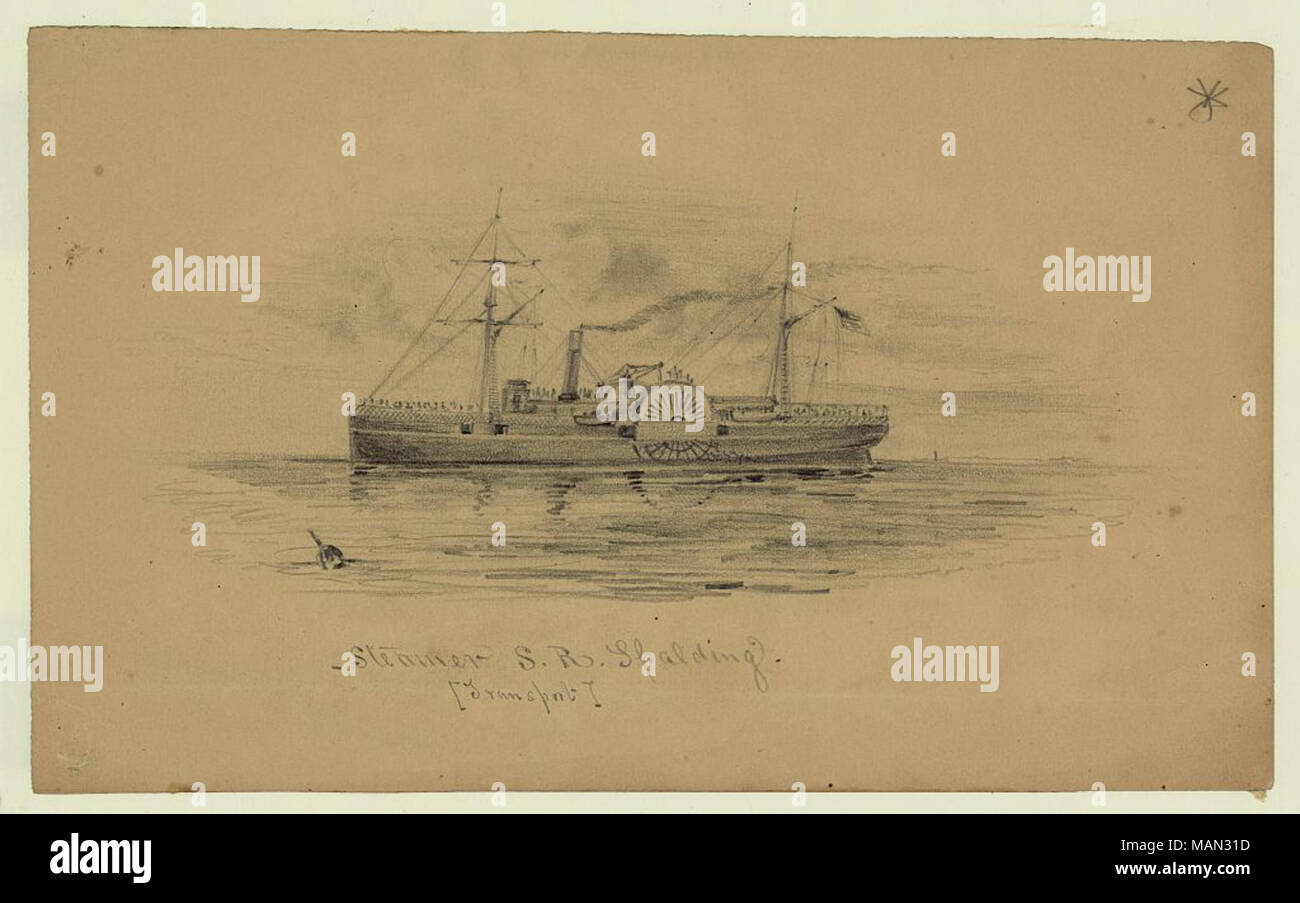 Sistema di cottura a vapore S. R. Spalding. 1 disegno su carta marrone: matita; 13.3 x 22.3 cm. (Foglio). . Tra il 1860 e il 1865. Alfred Waud - Foto Stock