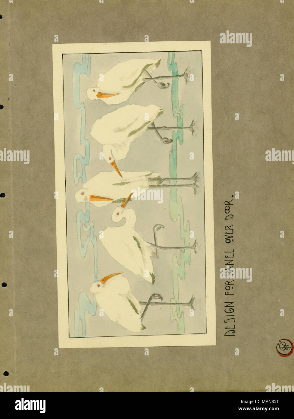 Design per un pannello su una porta da Williamina Parrish. Titolo:Il Tornio del vasaio, Volume 1, numero 1, pagina 35, Novembre 1904 . Novembre 1904. Parrish, Williamina, 1879-1941 Foto Stock