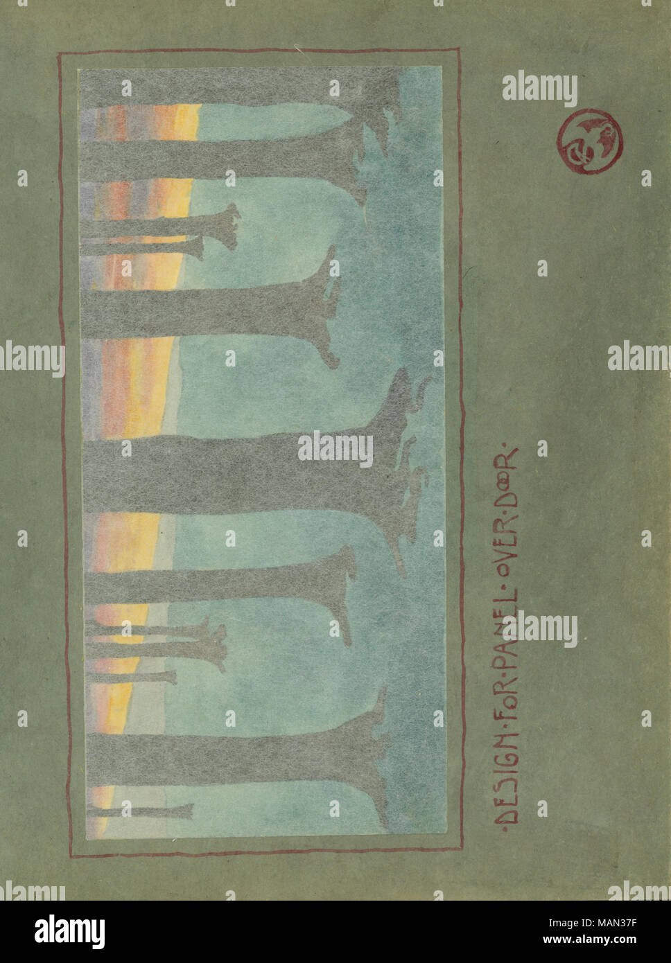 Design per un pannello su una porta da Williamina Parrish. Titolo:Il Tornio del vasaio, Volume 1, numero 10, pagina 29, agosto 1905 . Agosto 1905. Parrish, Williamina, 1879-1941 Foto Stock