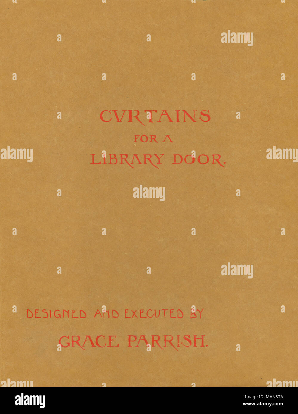 Pagina del titolo per il design per le tende per una libreria porta dalla grazia Parrish. Titolo:Il Tornio del vasaio, Volume 2, numero 4, pagina 41, Febbraio 1906 . Febbraio 1906. Parrish, Grazia Susan, 1881-1954 Foto Stock