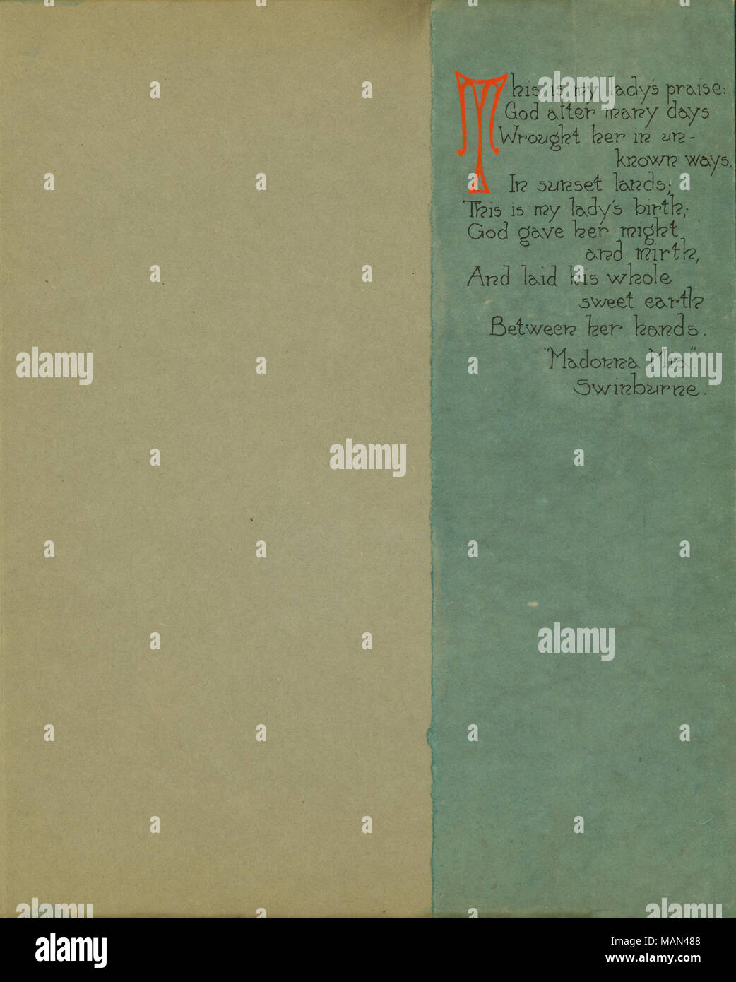 Citazione di Algernon Charles Swinburne. Titolo:Il Tornio del vasaio, Volume 3, numero 8, pagina 38, Giugno 1907 . Giugno 1907. Swinburne, Algernon Charles, 1837-1909 Foto Stock